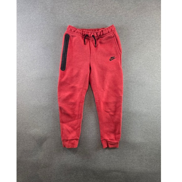 Nike Tech Jogger Pants Youth Large Red Fleece Big Kids Joggers FD3287-672 - Picture 1 of 12